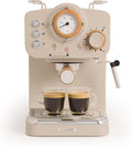 Macchina da caffè, THERA RETRO, braccio a doppia uscita, con vaporizzatore, 20 bar, serbatoio da 1,25 L, caffè macinato e cialde ESE 55 mm, CREATE