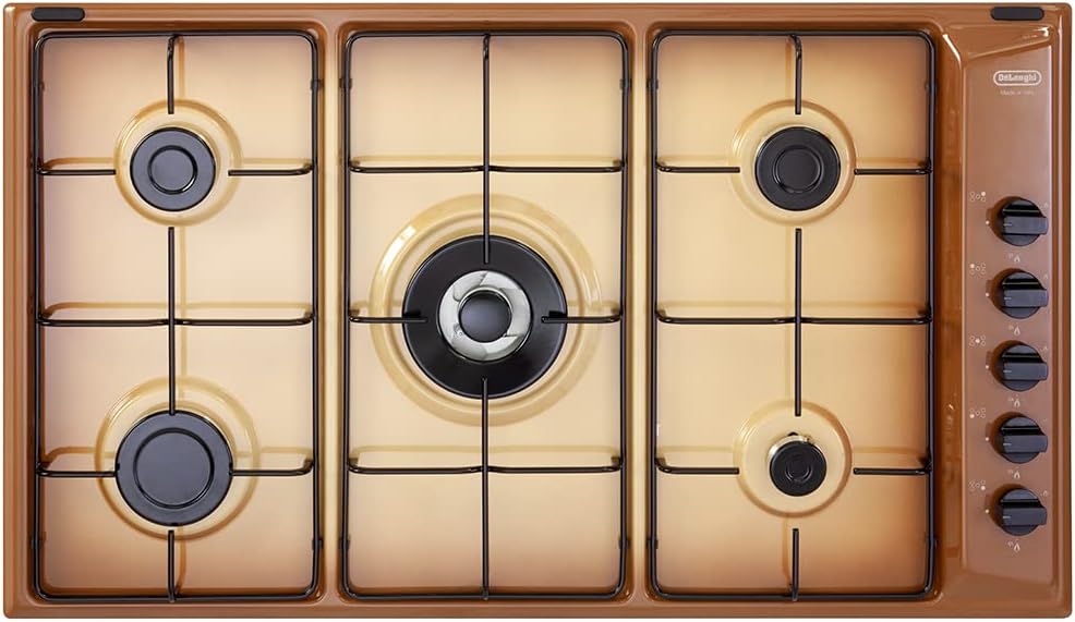 De'Longhi piano cottura, De Longhi YTF 59 DD - a gas da 90 cm 5 fuochi colore Terra di Francia