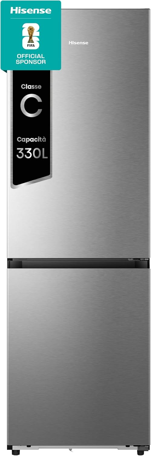 Hisense RB3K330SAIC frigorifero combinato, Total No Frost, Ridotta profondità, Deep Freeze, Metal Tech Cooling, WiFi, Silenzioso, Motore Inverter