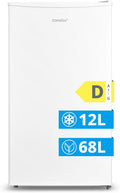 Frigorifero combinato RCD80WH3, Bassa Rumorosità 39 dB, Frigo Monoporta, Porta Reversibile, Compressore Inverter, Luce LED, Ufficio, Camera, COMFEE'