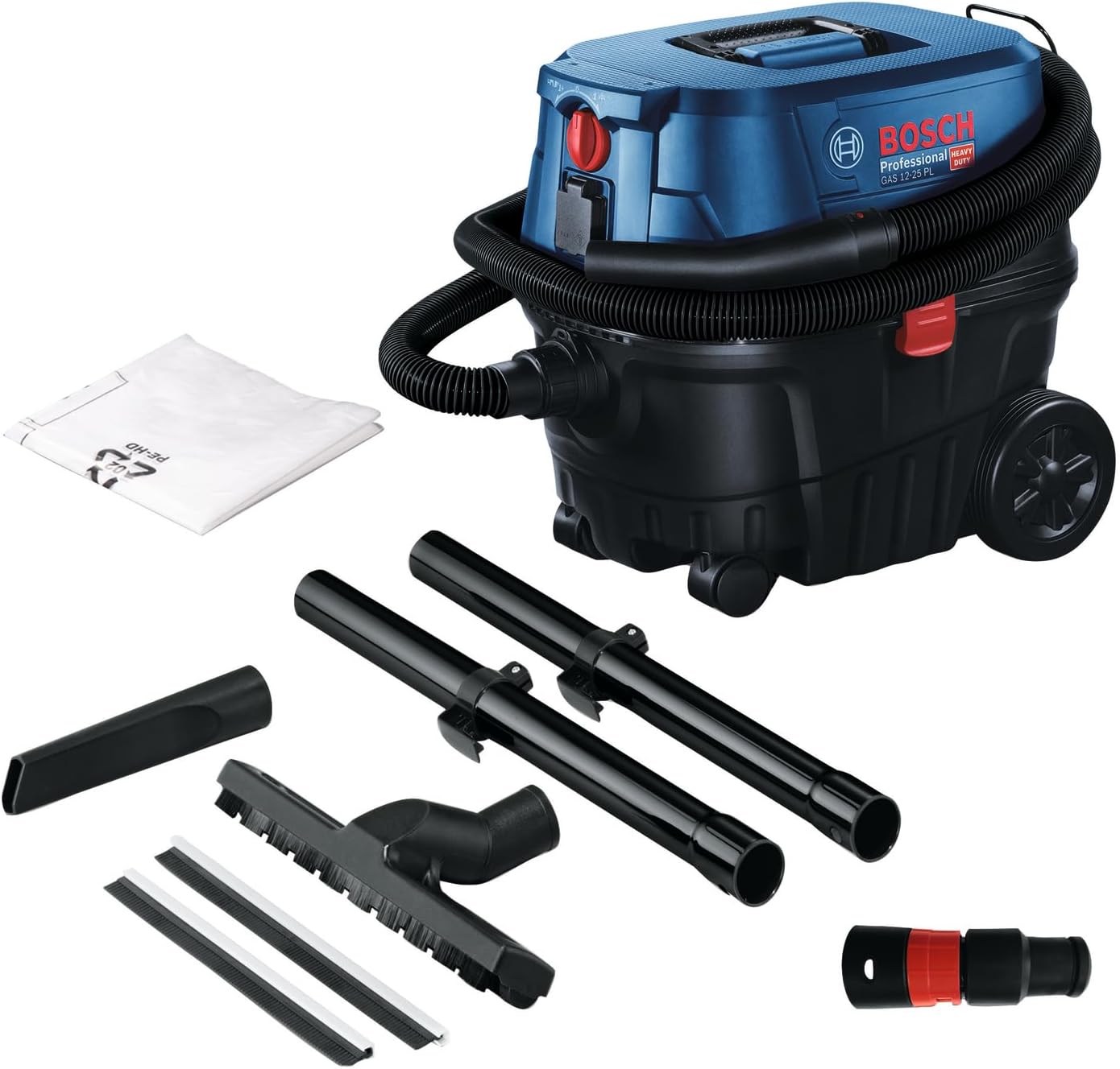 Aspiratori solidi-liquidi per uso commerciale, Aspiratore a umido, incl. filtro HEPA, bocchetta a lancia), portata di 65 L, Bosch Professional