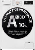 LG F4R7011TSWG lavatrice, AI DD 11 kg, Serie R7, Classe A -10%, 1400 giri, TurboWash 360, Vapore su 7 Programmi, a Carica Frontale, Wi-Fi, Bianco
