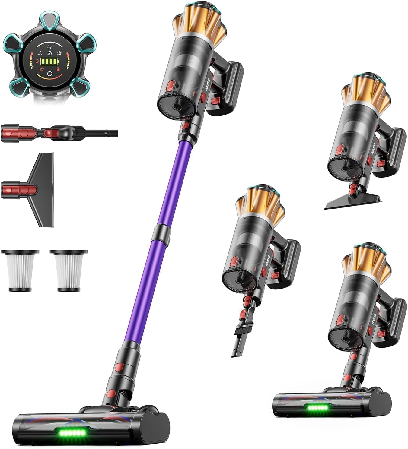 Aspirapolvere senza fili, Adatto Per Animali, Auto, 650 W, 70 min, 1.8 L, 8 Stadi Filtrati, Pavimenti, FDUXUD