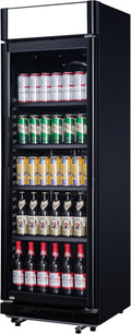 Frigoriferi per bevande, 4 ripiani regolabili, 180 W, 347 L - con tettuccio), porta in vetro con serratura e chiave, alluminio, METRO Professional