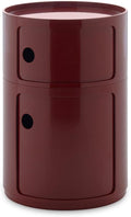 Comodini, Componibili Big, Bordeaux, Mobile Contenitore 2 Elementi, Diametro 42 cm, Kartell