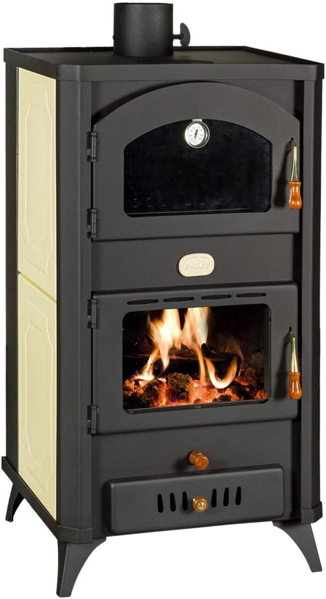Stufe FG18R, Stufa a legna con gambe e lati dipinti decorativi, 23 kW, Prity