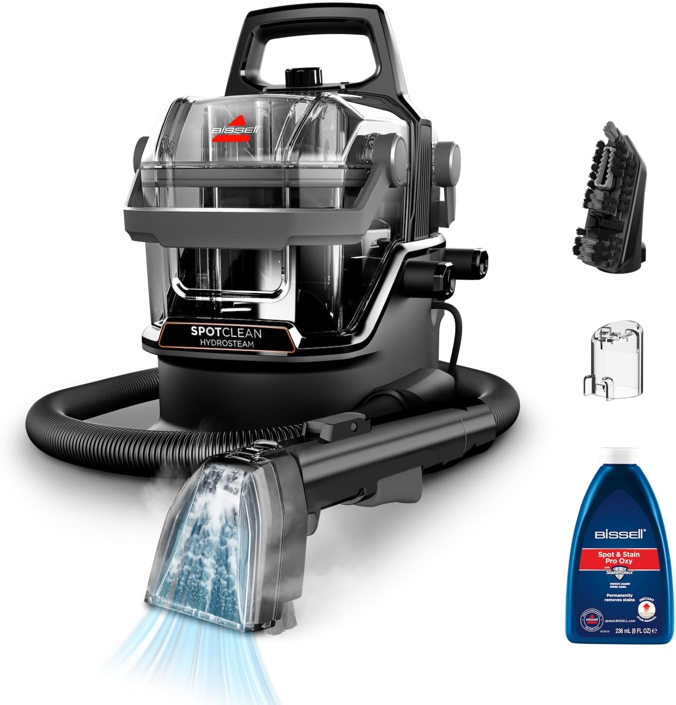 Bissell 3689N Aspirapolvere e pulitori a vapore, SpotClean HydroSteam, Lavatappeti, Pulitore a Vapore con Tecnologia HydroSteam, Moquette, Auto